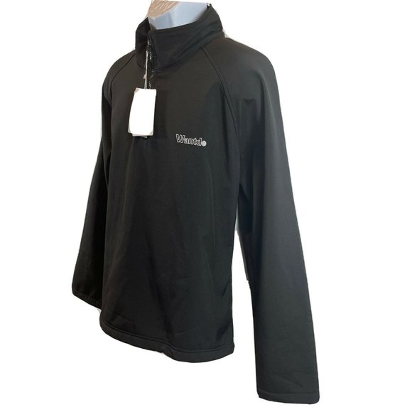 NWT Wantdo Men's Waterproof Mountain Sweatshirt Windproof Black, 1/4 Zip Large L - Picture 2 of 8